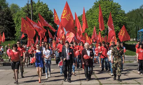 Communist march in Ukraine