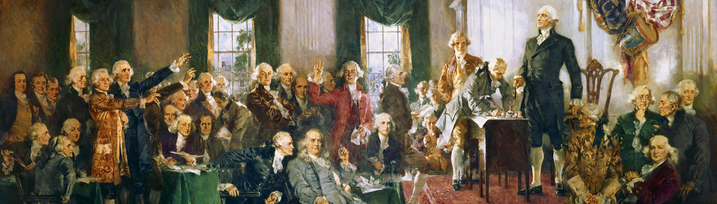 Painting of the signing of the US constitution