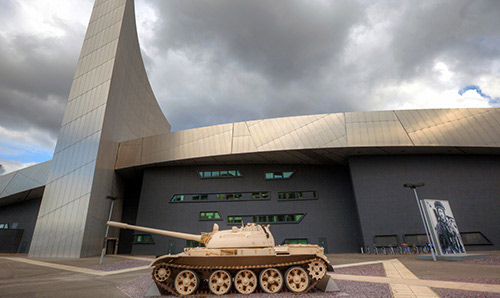 A tank parked outside the IWMN