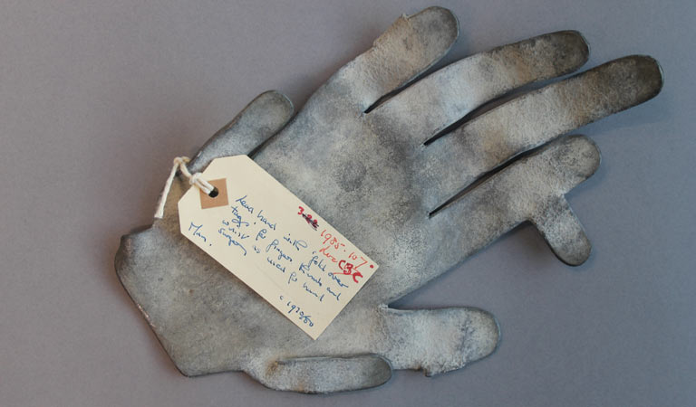 Photograph of the lead hand used in hand surgery.