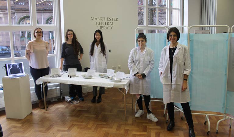 Our students are photographed with more orthopaedic exhibits and examples of early x-rays.