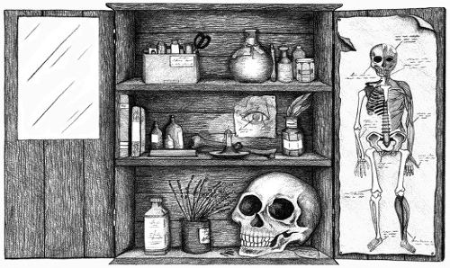 illustrated medicine cabinet