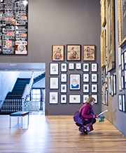 Woman in an art gallery