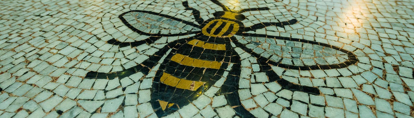 Manchester Bee mosaics in Manchester Town Hall