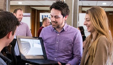 People at a careers fair