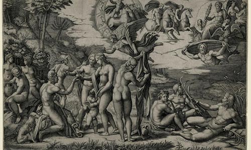 Marcantonio Raimondi after Raphael, The Judgement of Paris, c. 1513–18, Engraving
