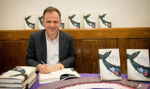 Ian McGuire signing copies of The North Water, his novel that has recently been long-listed for the Man Booker Prize 2016