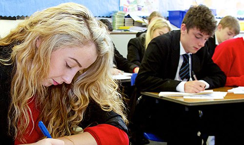 teenage students in class