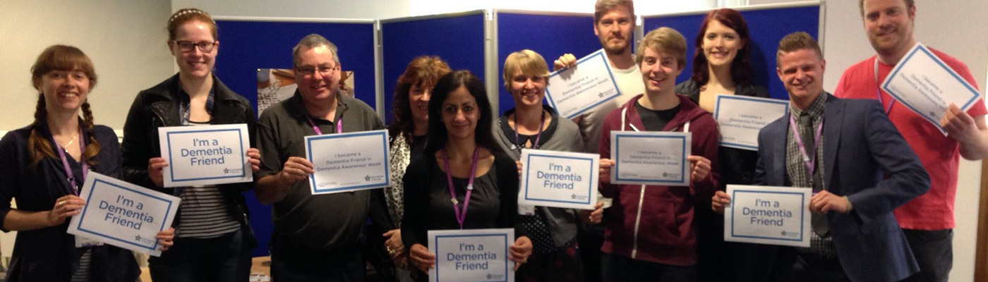 Dementia Friends group shot at the Martin Harris Centre