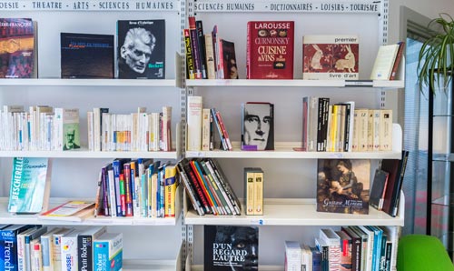 Books on a shelf