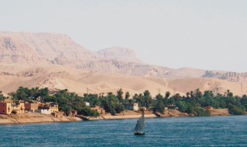Felucca sailing on the River Nile.