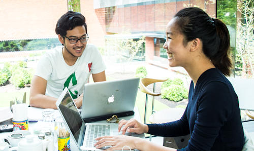 Students in cafe.