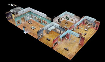 A dollhouse view of the Manchester Art Gallery