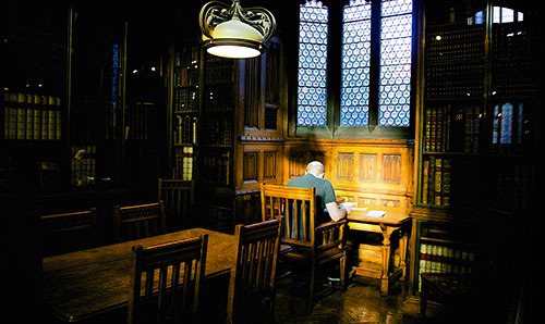 Student in John Rylands Library