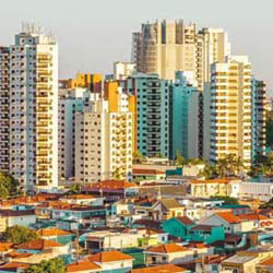 Spanish urban scene, high rise buildings and domestic dwellings