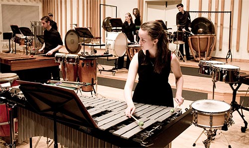 Female xylophone student