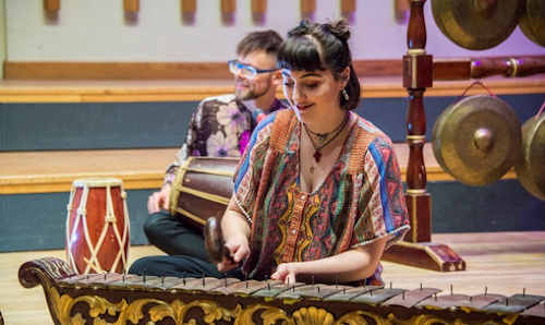 Students in gamelan performance