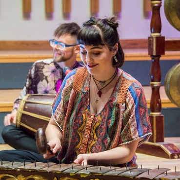 Students in gamelan performance