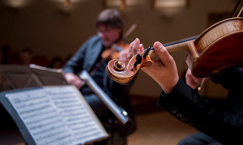 Performer playing violin