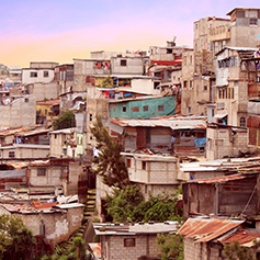 Favela housing in Guatemala City