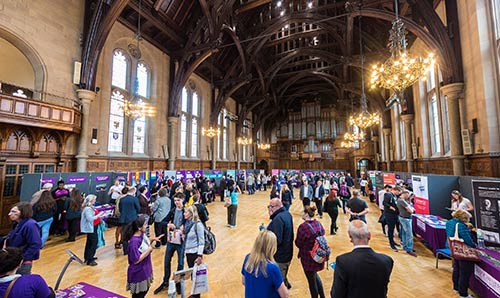 Lots of people gathered at University open day