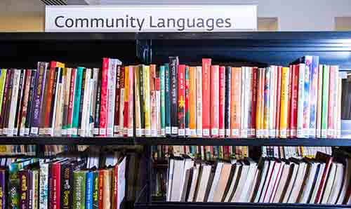 Languages books in the library