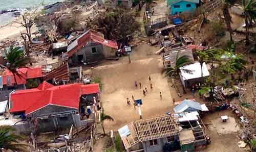 Flooding disaster aerial shot