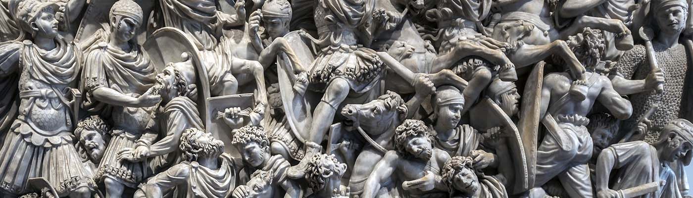 Relief sculpture of roman army in battle