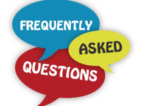 Frequently asked questions written in speech bubbles