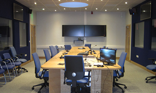 Office room with desk and computers